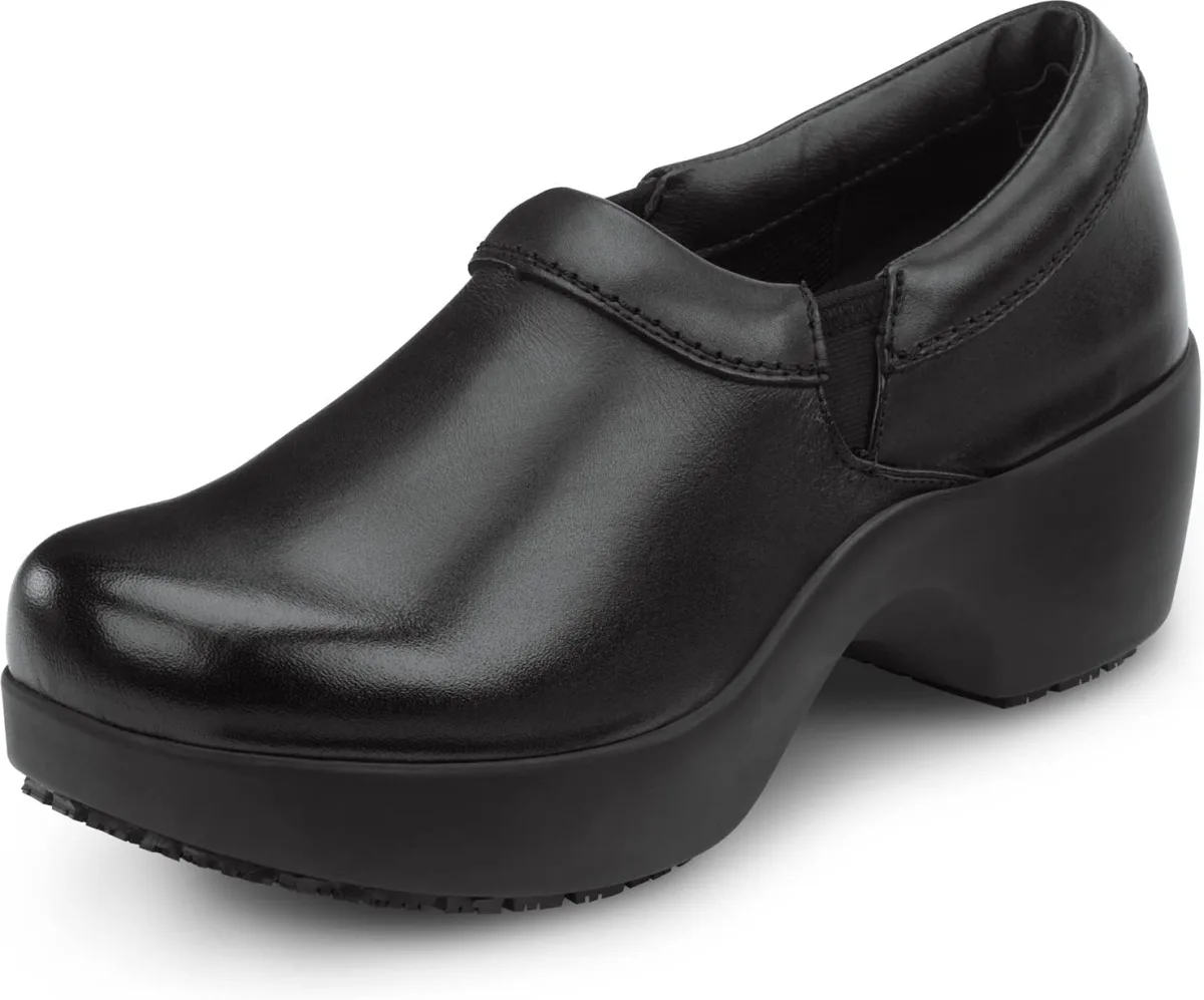 SR Max Geneva, Women's, Clog Style Slip Resistant Soft Toe Work Shoe — Suede clog