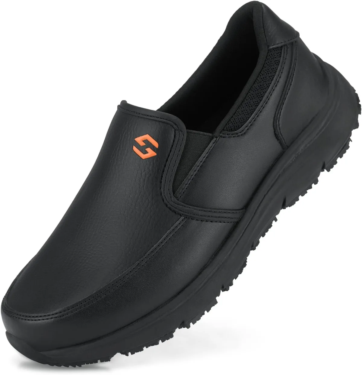 HISEA Non Slip Work Shoes for Men, Water & Oil Resistant Leather Slip on Kitch — Genuine Leather clog