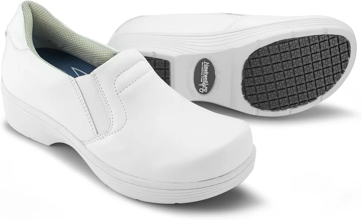 Hawkwell Pro Leather Nurse Clogs for Women Lightweight Slip Resistant Arch Sup — Genuine Leather clog