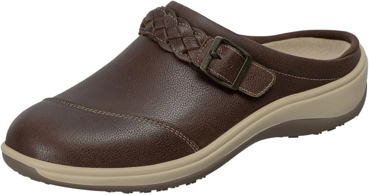 Orthofeet Women's Orthopedic Leather Irma Clog — Genuine Leather clog