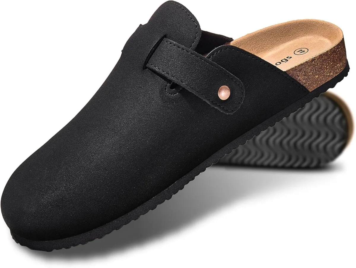 KEMISANT Men Clogs-Comfortable Suede Mules Slippers Sandals Nurse Potato Shoes — Suede mule