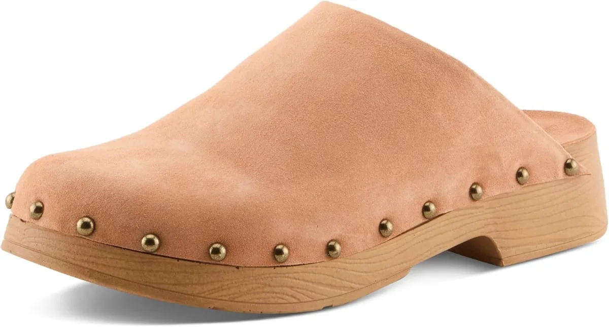 Spring Step Lolarue Women’s Suede Clog with Soft Lining & Cushioned Comfort — Suede clog