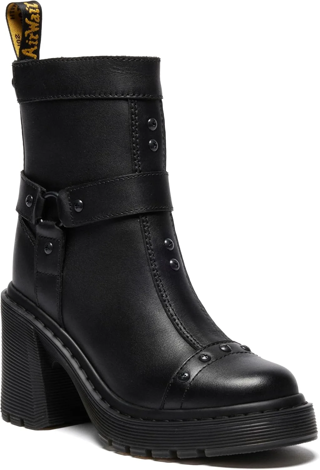 Dr. Martens Women's Spence Harness Flare Heel Leather Chelsea Boots — Genuine Leather boot