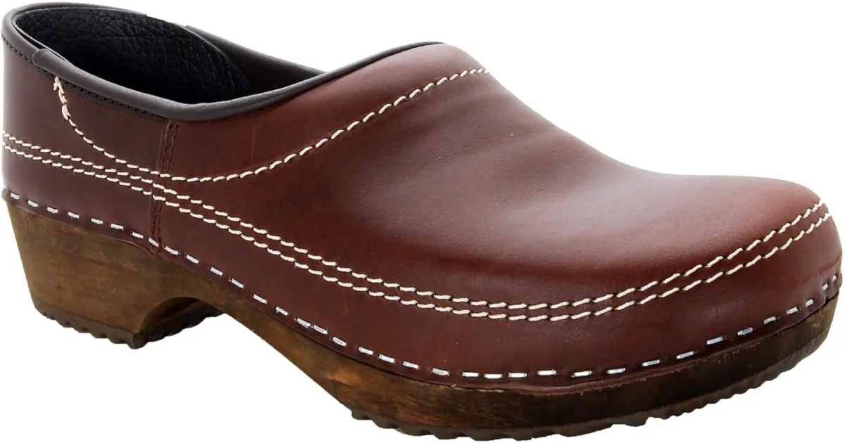 BJORK Swedish Comfort Men's Christian Full Grain Leather Clogs — Full-Grain Leather clog
