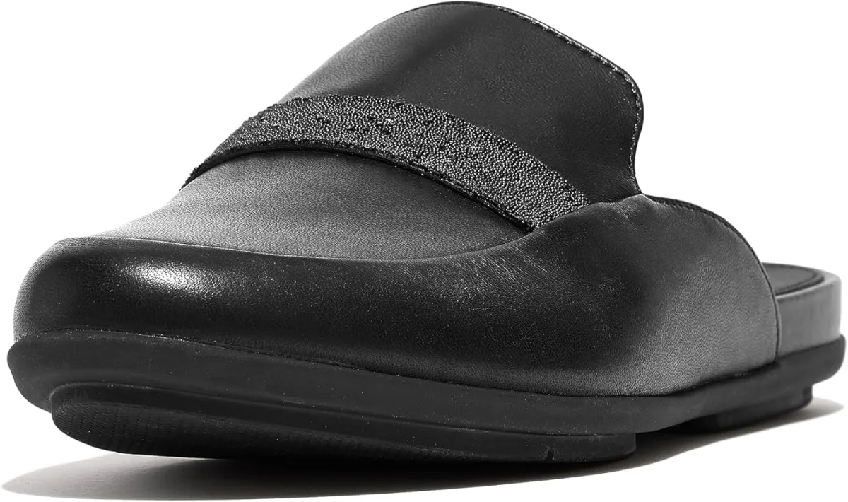 FitFlop Womens Gracie Opul- Trim Leather Mules — Genuine Leather mule