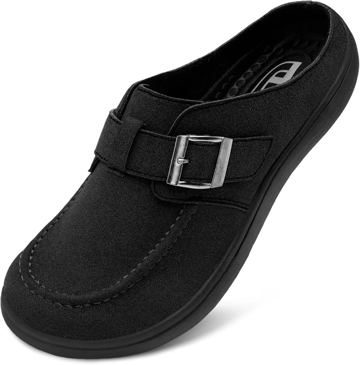 JOINFREE Mens Wide Suede Clogs Diabetic Mules for Swollen Edema Comfort Slip o — Suede mule