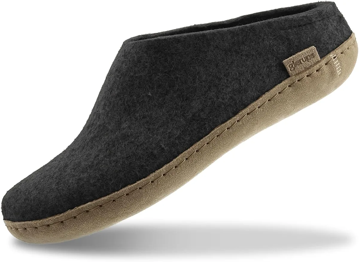 Glerups 100% quality wool mix Slipper with leather sole — Genuine Leather slipper