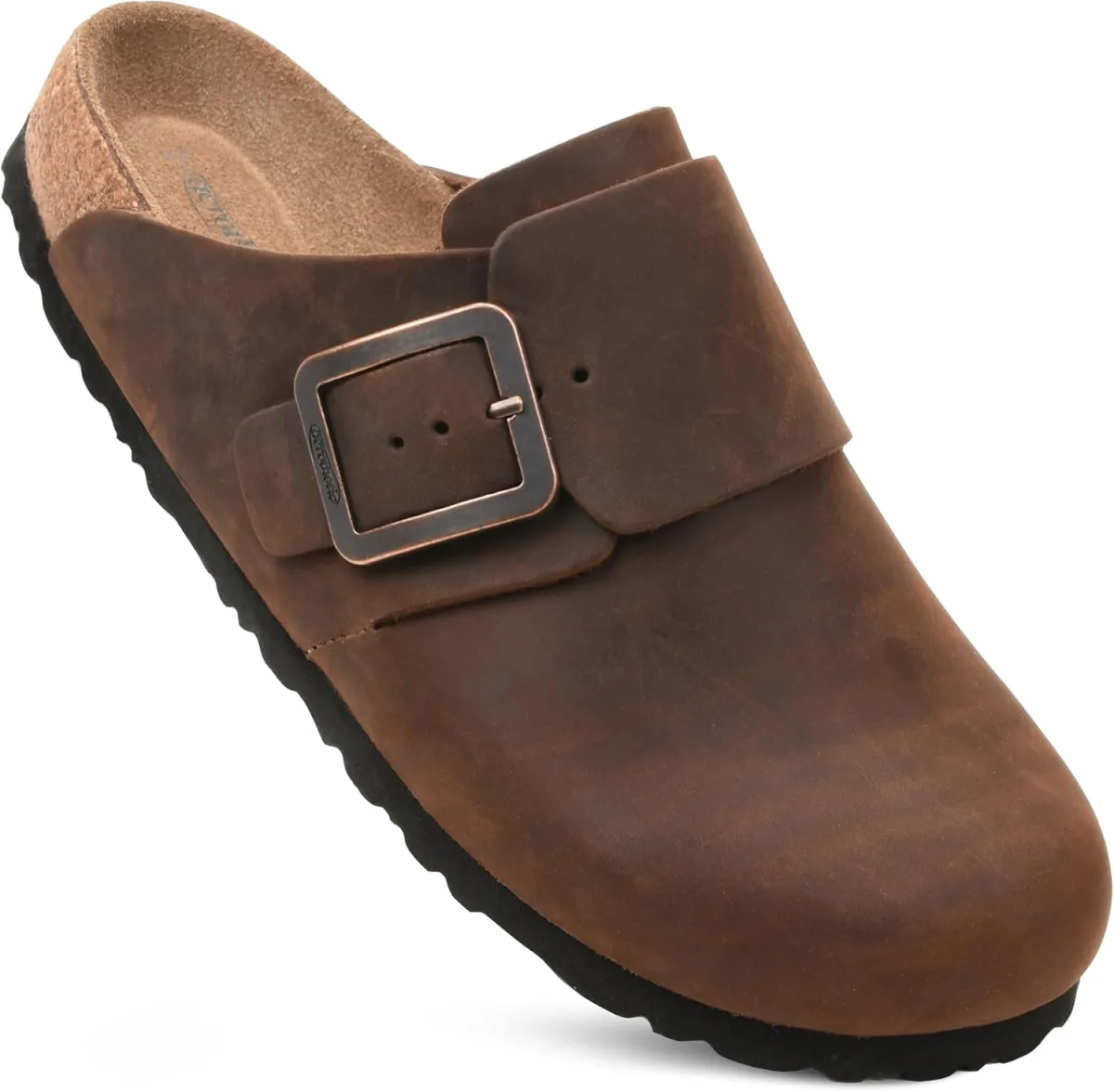 AEROTHOTIC Genuine Leather Clogs for Women with Arch Support Memory Foam Cork — Suede mule
