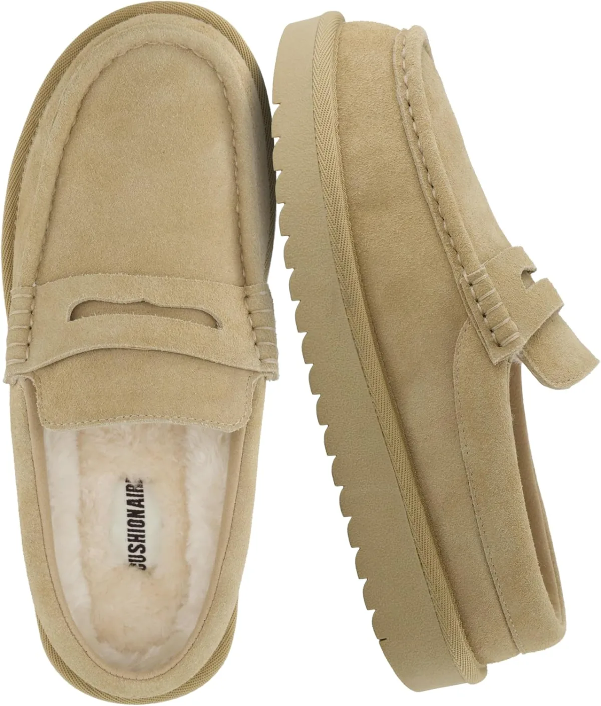 CUSHIONAIRE Ollie Cozy Genuine Suede Clogs for Women, Comfortable Slip-On Mule — Suede mule