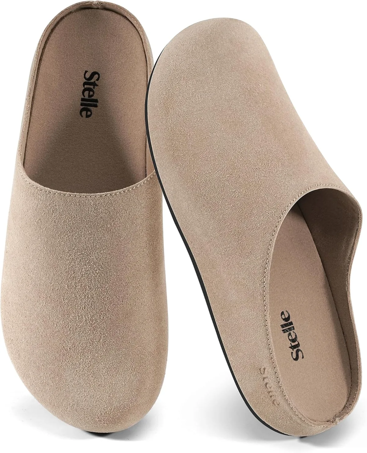 Stelle Clogs Women Mens Arch Support Suede Soft Cork Footbed Sandals Potato Sh — Suede slipper