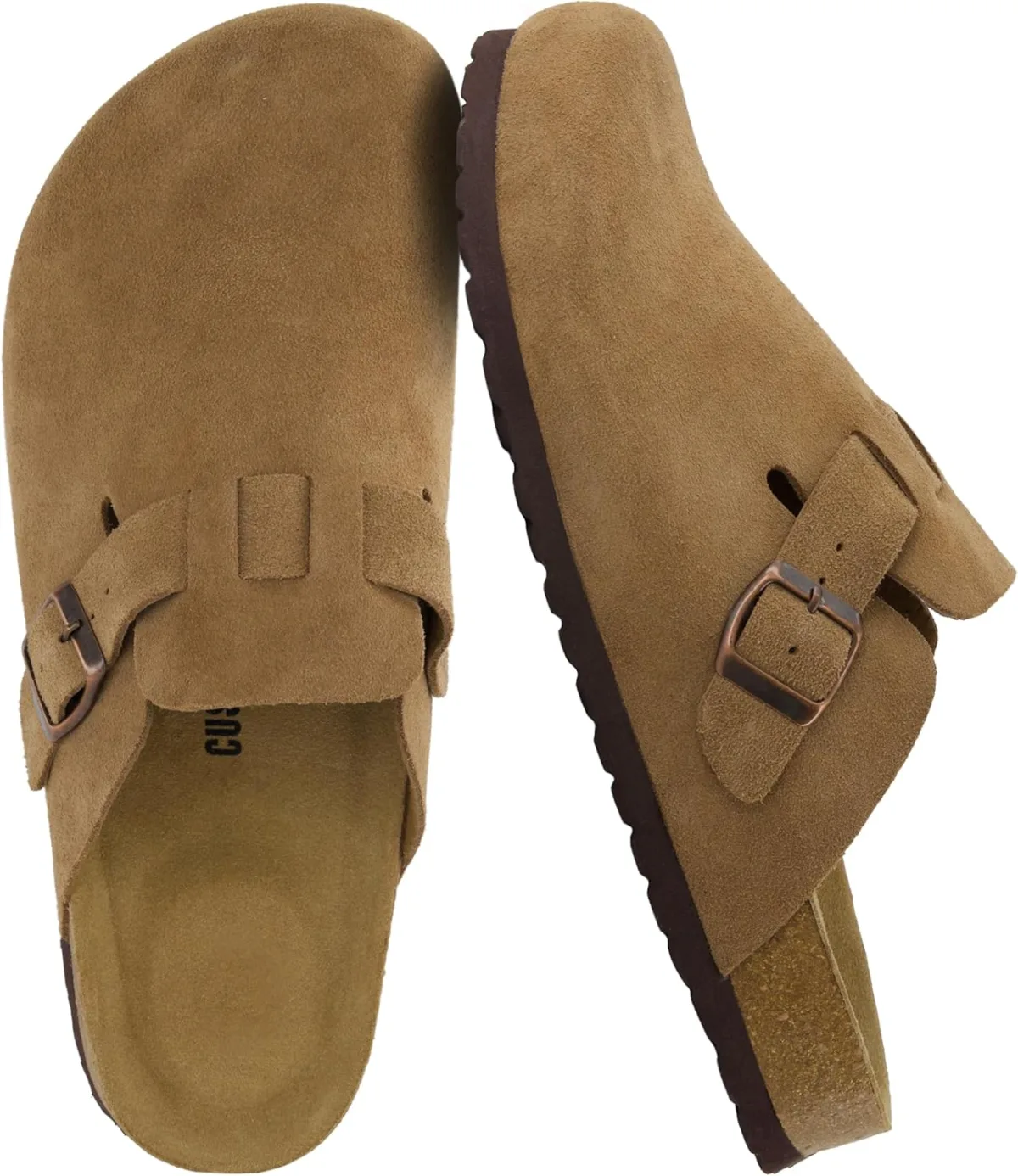 CUSHIONAIRE Haze Genuine Suede Leather Mens Clogs — Suede clog
