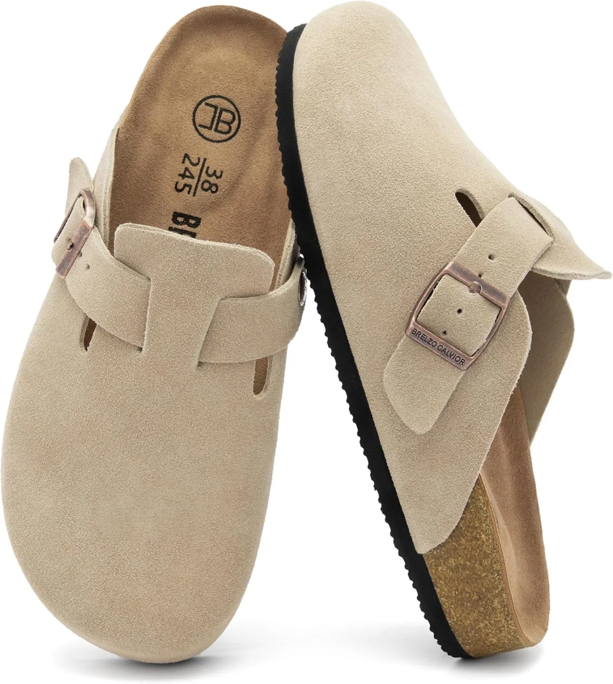 Women's Suede Clogs Men's Slip-On Mules Non-Slip Potato Shoes Arch Support San — Suede mule