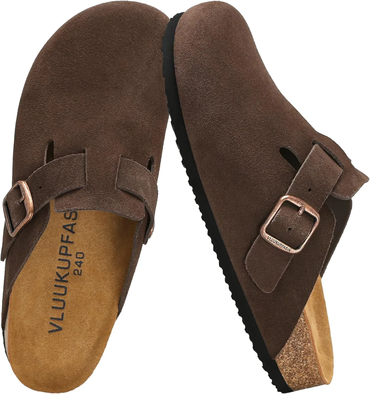 Women's Genuine Suede Clogs for Women Men Slip On-Arch Support Comfortable Mul — Suede mule