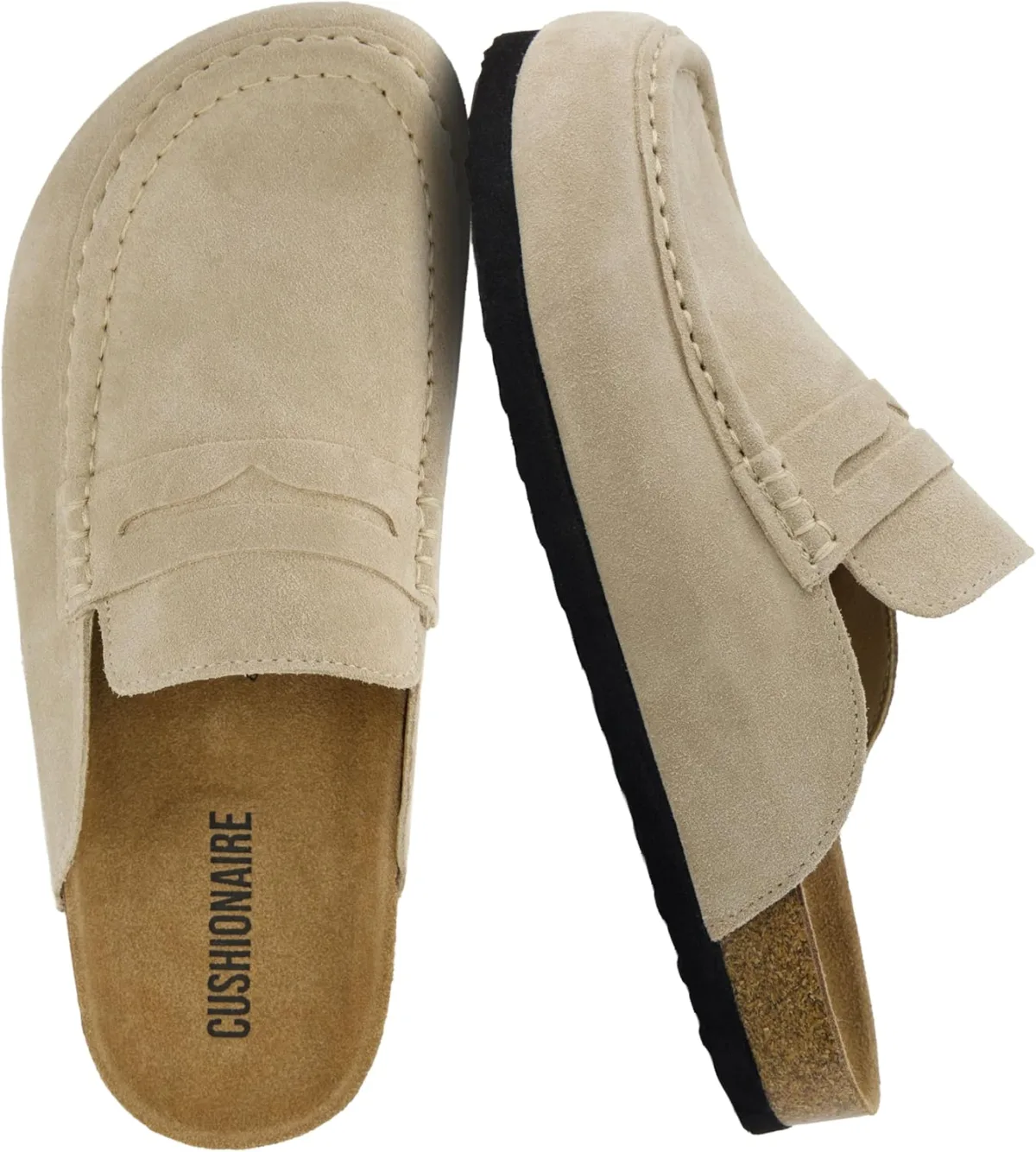 CUSHIONAIRE Fondu Genuine Leather Mule Clogs for Women, Comfortable Slip On Wo — Suede mule