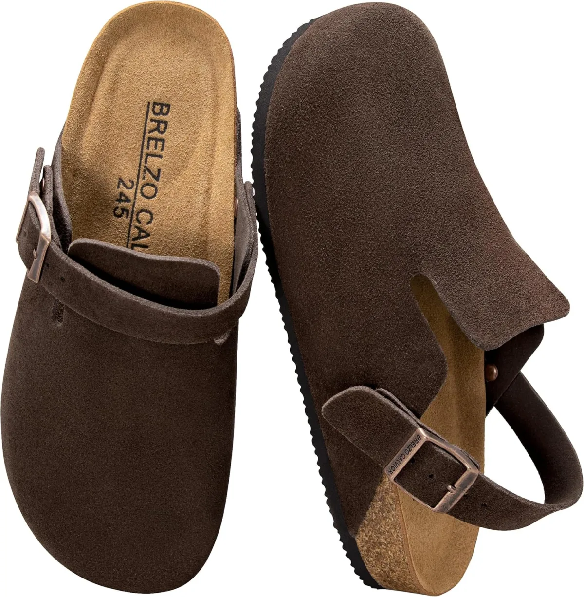 Suede Clogs for Women Men Leather Mules Soft Potato Shoes Slip On Slipper Sand — Suede mule