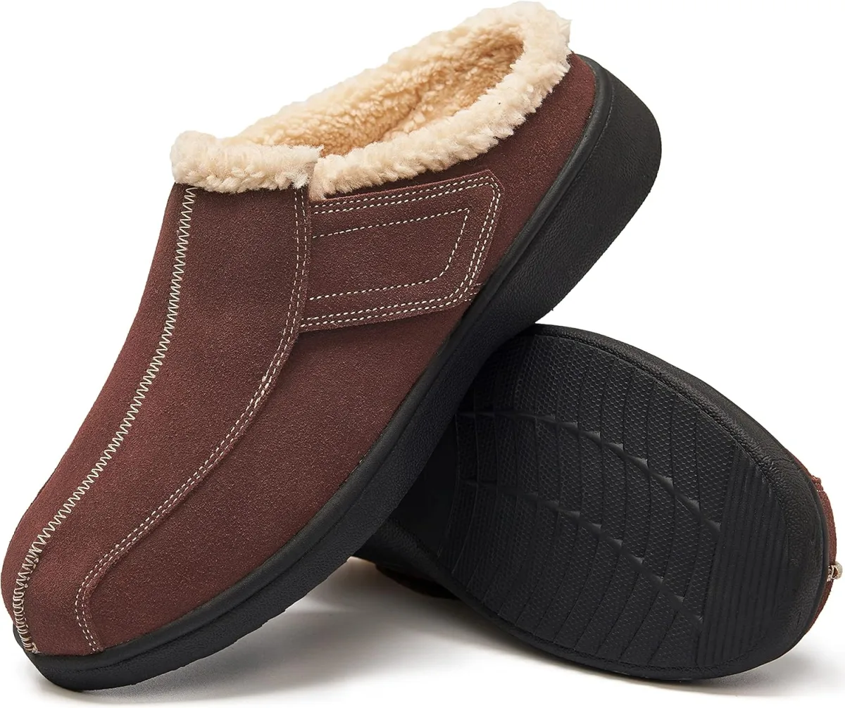 Men's Suede Leather House Slippers Arch Support Non Slip — Suede slipper