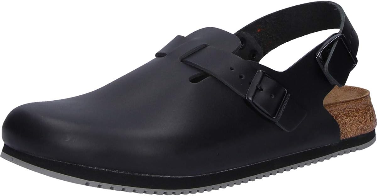 Birkenstock Men's Tokyo Black Leather Clogs 38 Normal — Genuine Leather clog