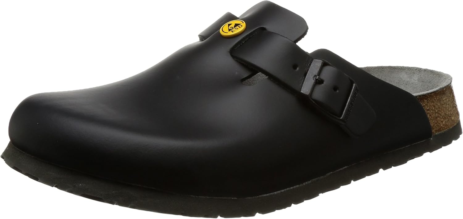 Birkenstock Boston, Men's Boston Anti-Static Natural Leather Normal Footbed — Suede clog